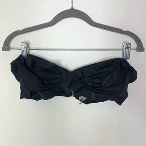 Victoria's Secret Bandeau Bikini Top Medium Black Ruffles